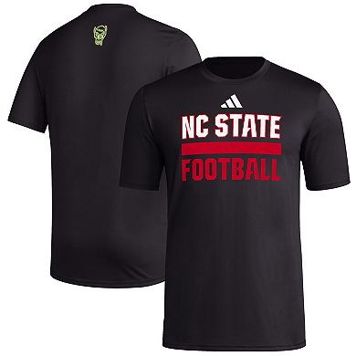 Men's adidas  Black NC State Wolfpack Sideline Strategy Glow Pregame T-Shirt