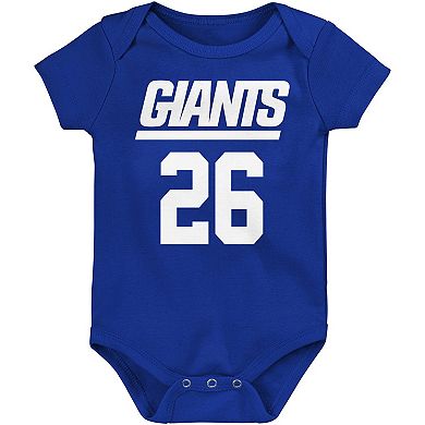 Newborn & Infant Saquon Barkley Royal New York Giants Mainliner Player Name & Number Bodysuit