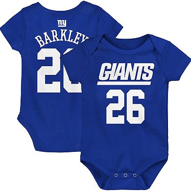 Newborn & Infant Saquon Barkley Royal New York Giants Mainliner Player Name & Number Bodysuit