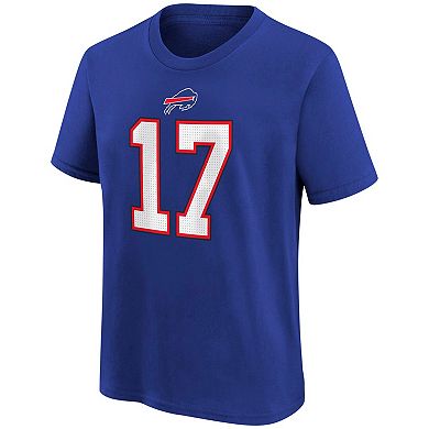 Youth Nike Josh Allen Royal Buffalo Bills Player Name & Number T-Shirt