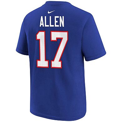 Youth Nike Josh Allen Royal Buffalo Bills Player Name & Number T-Shirt