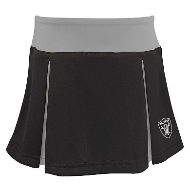 Girls Toddler Black Las Vegas Raiders Spirit Cheer Two-Piece Cheerleader Set with Bloomers