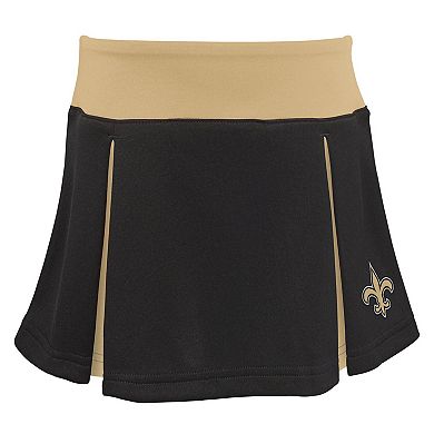 Girls Toddler Black New Orleans Saints Spirit Cheer Three-Piece Cheerleader Set