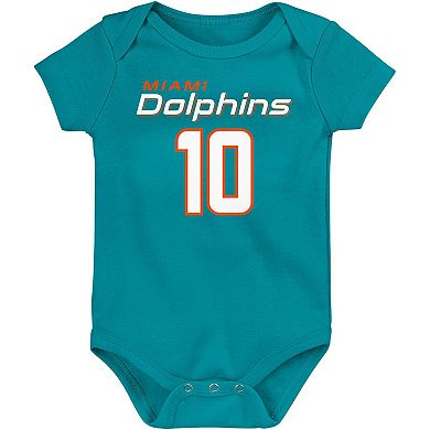 Newborn & Infant Tyreek Hill Aqua Miami Dolphins Mainliner Player Name & Number Bodysuit