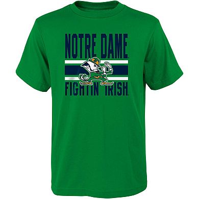 Preschool Navy/Green Notre Dame Fighting Irish Fan Wave Short & Long Sleeve T-Shirt Combo Pack