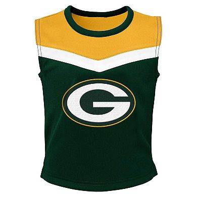 Girls Youth Green Green Bay Packers Spirit Two-Piece Cheerleader Set