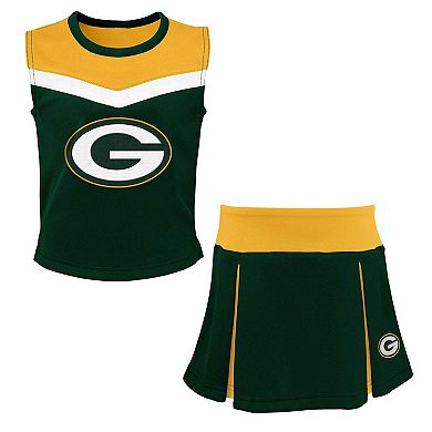 Girls Youth Green Green Bay Packers Spirit Two-Piece Cheerleader Set