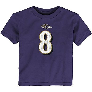 Toddler Nike Lamar Jackson Purple Baltimore Ravens Player Name & Number T-Shirt