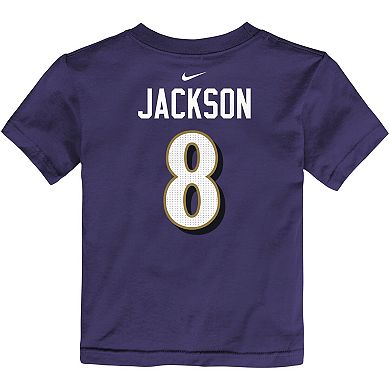 Toddler Nike Lamar Jackson Purple Baltimore Ravens Player Name & Number T-Shirt