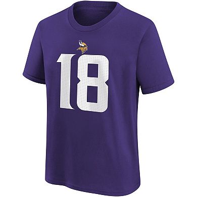 Youth Nike Justin Jefferson Purple Minnesota Vikings Player Name & Number T-Shirt