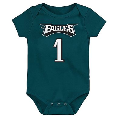 Infant Jalen Hurts Midnight Green Philadelphia Eagles Mainliner Player Name & Number Bodysuit