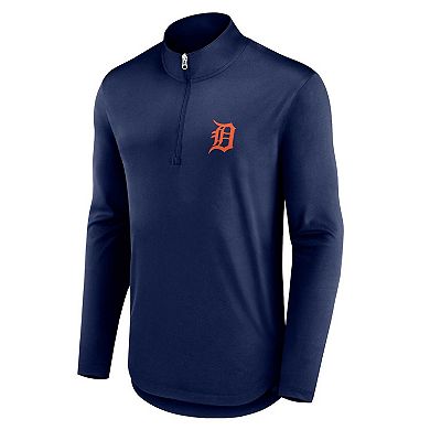 Men's Fanatics Branded Navy Detroit Tigers Quarterback Quarter-Zip Top
