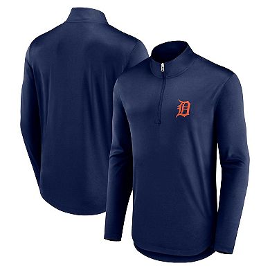 Men's Fanatics Branded Navy Detroit Tigers Quarterback Quarter-Zip Top