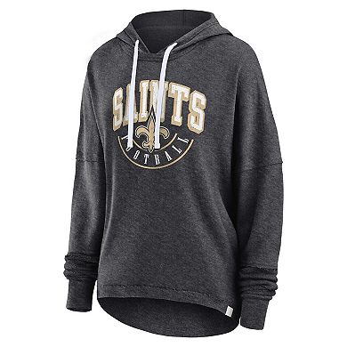 Women's Fanatics Branded Charcoal New Orleans Saints Lounge Helmet Arch Pullover Hoodie
