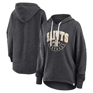 Women's Fanatics Branded Charcoal New Orleans Saints Lounge Helmet Arch Pullover Hoodie