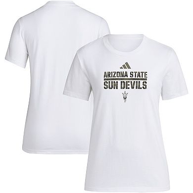 Women's adidas White Arizona State Sun Devils AEROREADY Military Appreciation Pregame T-Shirt