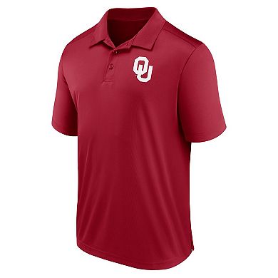 Men's Fanatics Branded Crimson Oklahoma Sooners Left Side Block Polo