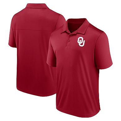 Men's Fanatics Branded Crimson Oklahoma Sooners Left Side Block Polo