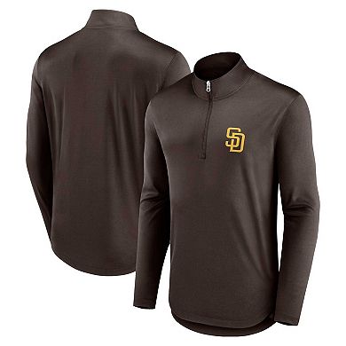 Men's Fanatics Branded Brown San Diego Padres Quarterback Quarter-Zip Top