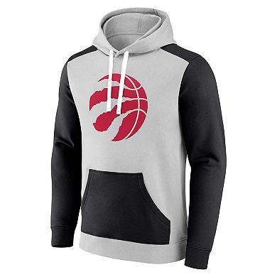 Men's Fanatics Branded Gray/Black Toronto Raptors Arctic Colorblock Pullover Hoodie