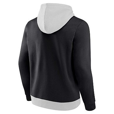 Men's Fanatics Branded Gray/Black Toronto Raptors Arctic Colorblock Pullover Hoodie