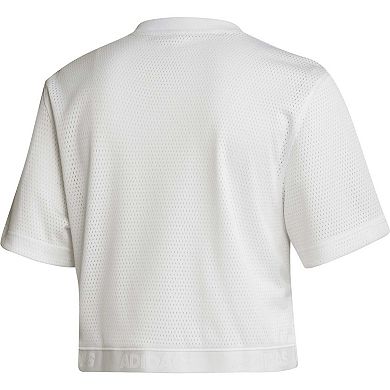 Women's adidas White Arizona State Sun Devils Primegreen V-Neck Cropped Jersey