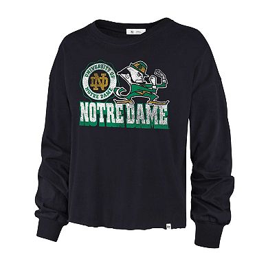 Women's '47 Navy Notre Dame Fighting Irish Bottom Line Parkway Long Sleeve T-Shirt