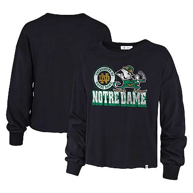 Women's '47 Navy Notre Dame Fighting Irish Bottom Line Parkway Long Sleeve T-Shirt