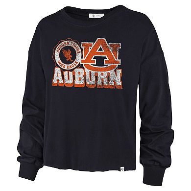 Women's '47 Navy Auburn Tigers Bottom Line Parkway Long Sleeve T-Shirt