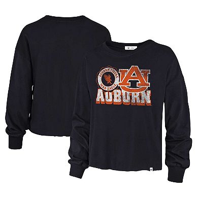 Women's '47 Navy Auburn Tigers Bottom Line Parkway Long Sleeve T-Shirt
