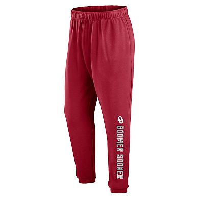 Men's Fanatics Branded Crimson Oklahoma Sooners Chop Block Fleece Sweatpants