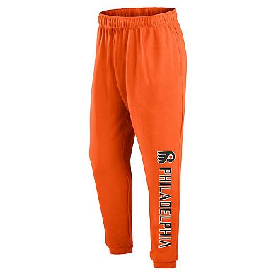 Men's Fanatics Branded Orange Philadelphia Flyers Chop Block Fleece Sweatpants