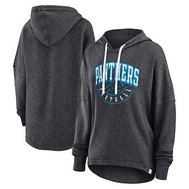 Women's Fanatics Branded Charcoal Carolina Panthers Lounge Helmet Arch Pullover Hoodie