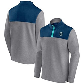 Men's Fanatics Branded Heather Gray Seattle Kraken Launch It Quarter-Zip Jacket