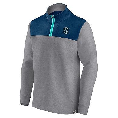 Men's Fanatics Branded Heather Gray Seattle Kraken Launch It Quarter-Zip Jacket
