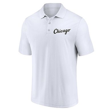 Men's Fanatics Branded Black/White Chicago White Sox Two-Pack Logo Lockup Polo Set