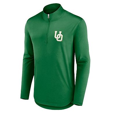 Men's Fanatics Branded Green Oregon Ducks Quarterback Mock Neck Quarter-Zip Top