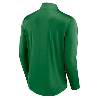 Men's Fanatics Branded Green Oregon Ducks Quarterback Mock Neck Quarter-Zip Top