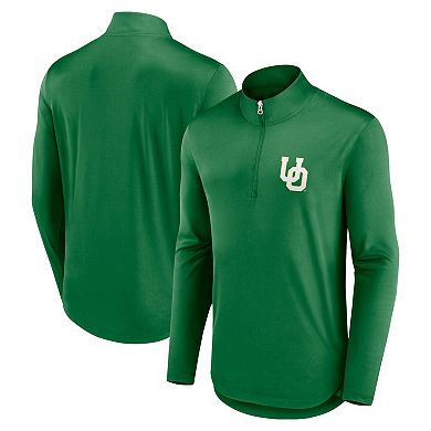 Men's Fanatics Branded Green Oregon Ducks Quarterback Mock Neck Quarter-Zip Top