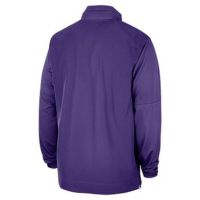 Men's Nike Purple LSU Tigers 2023 Coach Half-Zip Hooded Jacket