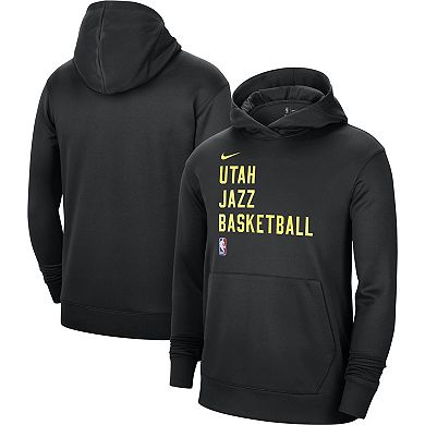 Unisex Nike Black Utah Jazz 2023/24 Performance Spotlight On-Court Practice Pullover Hoodie