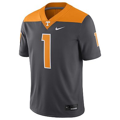 Men's Nike #1 Anthracite Tennessee Volunteers Alternate Game Jersey