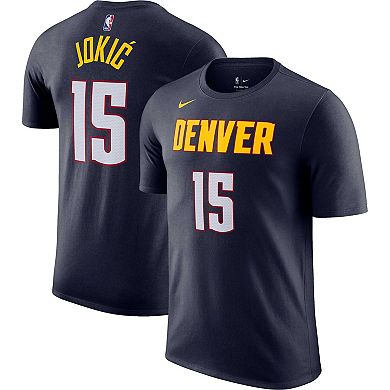 Men's Nike Nikola Jokic Navy Denver Nuggets Icon 2022/23 Name & Number T-Shirt