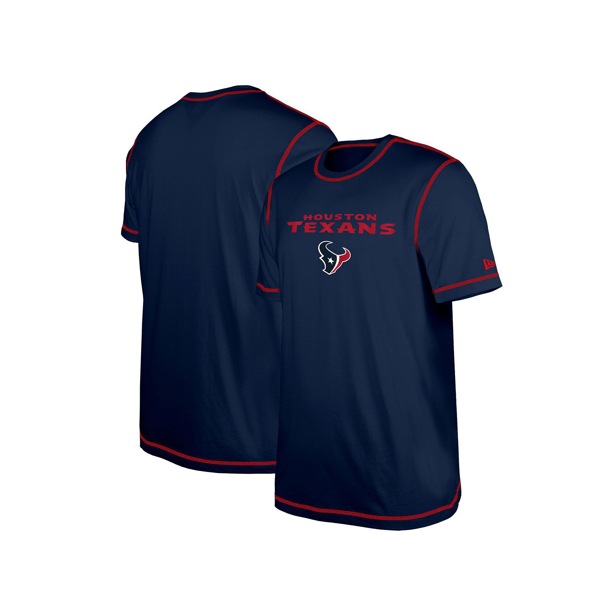 Mens New Era  Navy Houston Texans Third Down Puff Print T-Shirt, Size: Sma