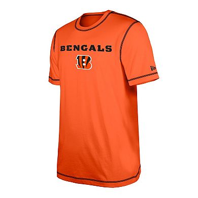 Men's New Era  Orange Cincinnati Bengals Third Down Puff Print T-Shirt