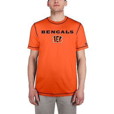 Men's New Era  Orange Cincinnati Bengals Third Down Puff Print T-Shirt