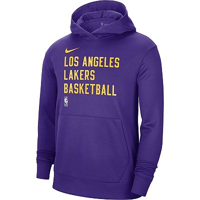 Unisex Nike Purple Los Angeles Lakers 2023 24 Performance Spotlight On Court Practice Pullover Hoodie