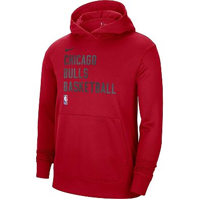 Unisex Nike Red Chicago Bulls 2023/24 Performance Spotlight On-Court Practice Pullover Hoodie