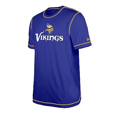 Men's New Era Purple Minnesota Vikings Third Down Puff Print T-Shirt