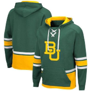 Men's Colosseum Green Baylor Bears Lace Up 3.0 Pullover Hoodie